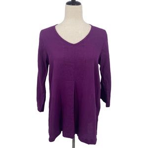 Flax Women’s Purple 100% Linen Tunic Top